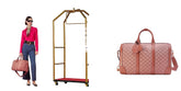Gucci website page with a model holding a pink Gucci bag and a close-up of the bag on a white background.